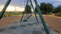 Children's playground swings