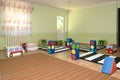 Children`s playroom for learning the rules of the road Royalty Free Stock Photo