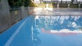 Children`s pool . Small swimming pool with 60 cm depth sign.