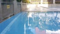 Children`s pool . Small swimming pool with 60 cm depth sign.