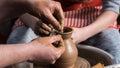Children`s pottery studio Royalty Free Stock Photo