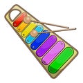 Children`s rainbow xylophone on a white background vector illustration Royalty Free Stock Photo