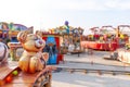 Children's rides and carousels are closed and empty