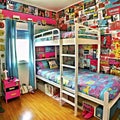 Children's room with double bunk beds Royalty Free Stock Photo