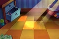 Children`s Room, A Tiny Corner with Sunlight on the Floor