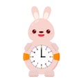 Children's round mechanical watch with a rabbit. Children's time. watches kids. clock for kids