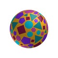 Children`s Rubber Soft Multi-colored Ball for Outdoor Entertainment.