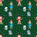 Circus poodles and trainer pattern