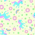 Children`s seamless pattern unicorn horse Royalty Free Stock Photo