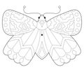 Children's simple black and white antistress coloring butterflies