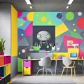 Children's style colored desk