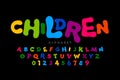 Children`s style colorful font
