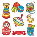 Children`s toy ornament. Kid cute set.