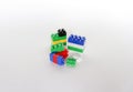 Children\'s toy plastic building blocks. Educational toys for children Royalty Free Stock Photo