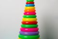 Children`s toy pyramid. Bright children`s toy