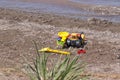 Children`s toys left on the beach