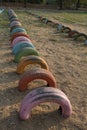 Children`s toys made from old car tires in Thailand