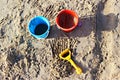 Children`s toys for playing in the sandbox and on the beach.