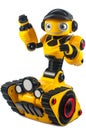 Children's toys - yellow robot on caterpillar wheels