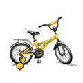 Children`s tricycle toy yellow vector graphic illustration Royalty Free Stock Photo