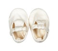 Children`s wear - Cotton elegant kid`s newborn baby shoes Royalty Free Stock Photo