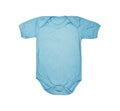 Children`s wear -  kid`s baby blue bodysuit clothes romper, sleeper Royalty Free Stock Photo