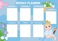 Children`s weekly planner. Vector illustration