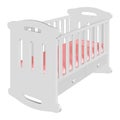 Children`s white cot-rocking chair for a baby