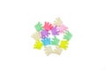 Children`s and women`s jewelry bright stickers for clothes on a white