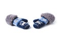 Children`s woolen knitted winter mittens Royalty Free Stock Photo