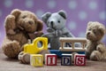 Children`s World toy on a wooden background. Royalty Free Stock Photo