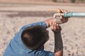 Children are sad to have no water to drink. Royalty Free Stock Photo