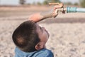 Children are sad to have no water to drink. Royalty Free Stock Photo