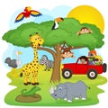 Children on a safari tour