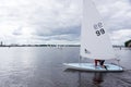 Children, sailing in the high school sailing Championships. New