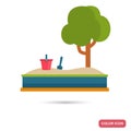 Children sandbox color icon in flat design Royalty Free Stock Photo