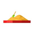 Children sandpit icon, cartoon style