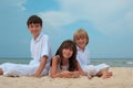 Children on sandy beach