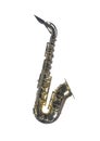 children saxophone isolated on white Royalty Free Stock Photo
