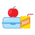 Children school lunch icon, lunchbox kid nutrition