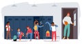 Children in School Sports Locker Room. Boys Characters Change Clothes after Training or Workout in Gym, Sportsmen