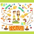 Children Scouts Illustration