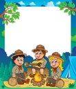 Children scouts thematic frame 1 Royalty Free Stock Photo