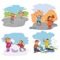 Children season outdoor recreational activity set