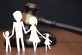 Children section by court. Divorce family. Royalty Free Stock Photo