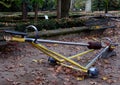 Colorful playground equipment in Autumn