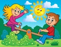 Children on seesaw theme image 2