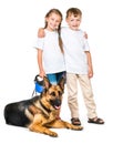 Children with a shepherd dog