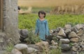 Children in Shimshal village are playing hide and seek among the houses Royalty Free Stock Photo