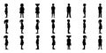 Children In Side View Solid Silhouette Icon Set. Growth And Development Observation Symbol Collection. Educational And Royalty Free Stock Photo
